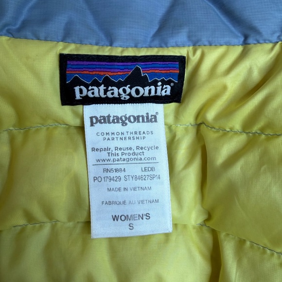 Patagonia Women’s Down Sweater Vest Goose Down Insulated Puffer Small Light Blue - Picture 5 of 10